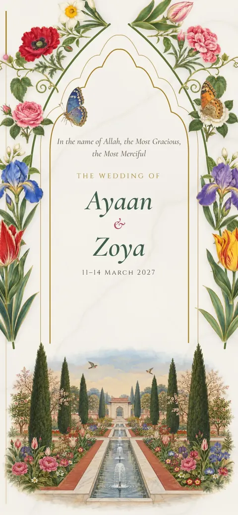 Gulistan — Muslim wedding invitation, on a phone