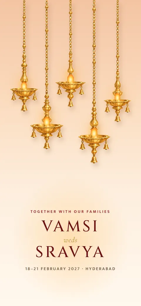 Pandiri — Telugu wedding invitation, on a phone